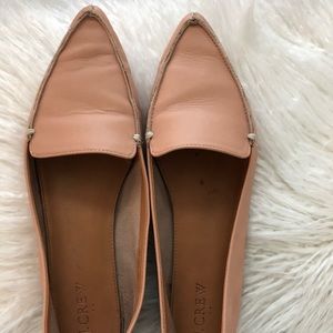 Jcrew pink leather flats